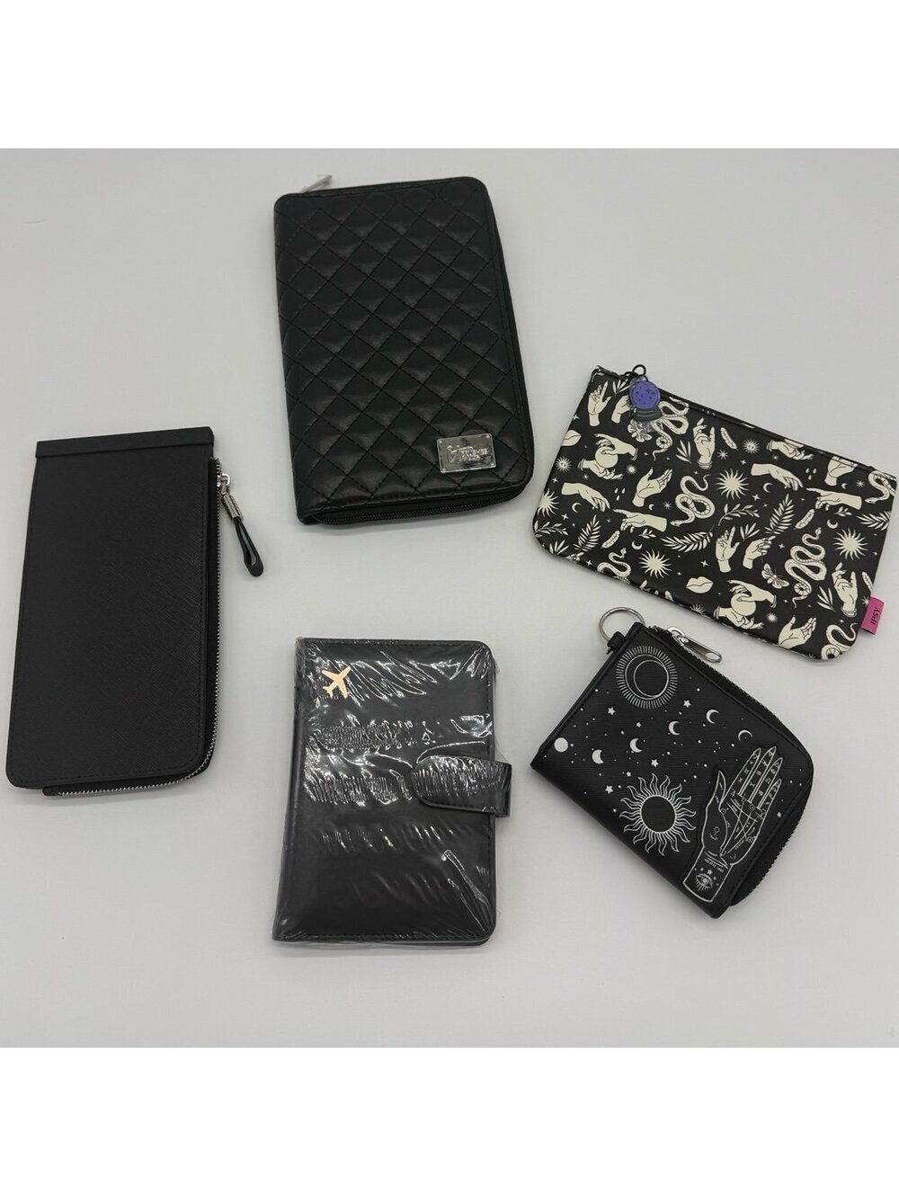 Black & Moody Travel Zip Pouch & Wallet Bundle